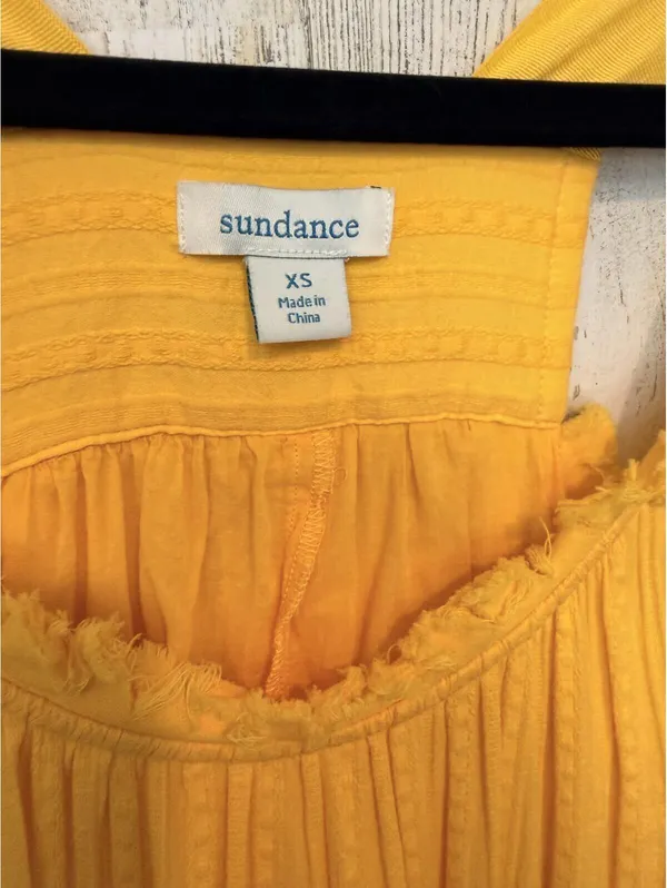 Sundance Womens XS Yellow Cotton Gauze Cross-Back Maxi Dress - Image 4