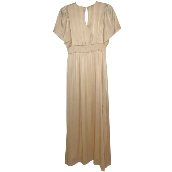 Baltic Born Satin Textured Maxi Dress Women's Champagne Size Large - Image 2