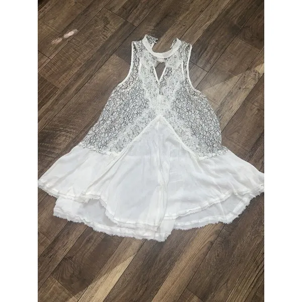 free people tell tale Tunic /dress S 122$ Nwot fall casual lace boho white black - Image 4
