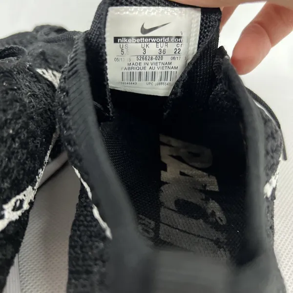 Nike Flyknit Racer 'Black White" Knit mesh low sneaker shoe 526628 020 SZ 5.5 - Image 7