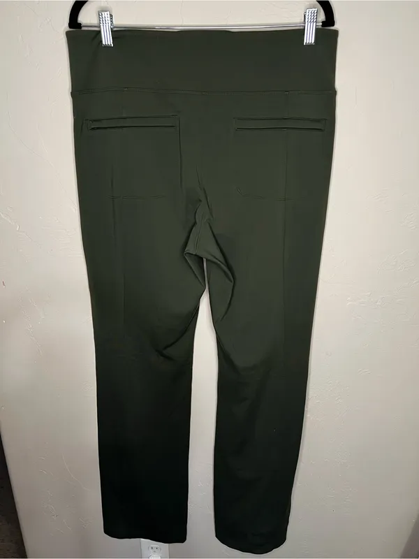 Athleta Delancey Straight Leg High Rise Tall‎ Aspen Green Pull-On Athletic Pants - Image 5