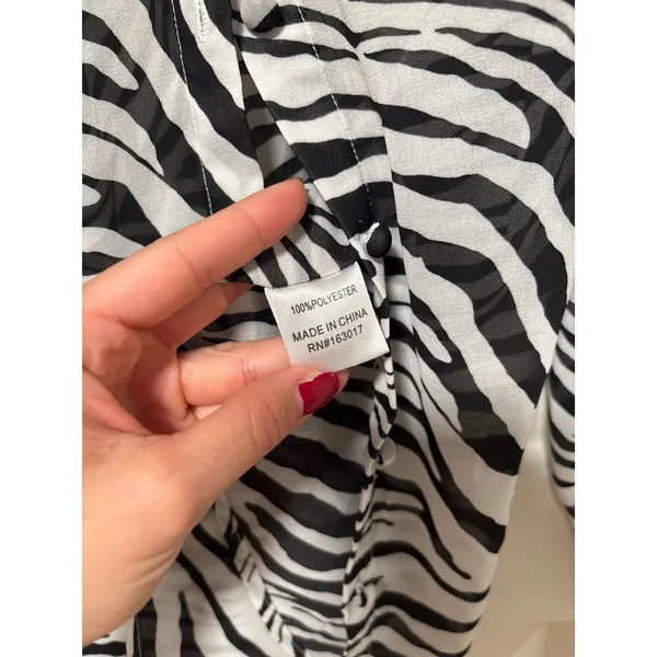 Princess Polly Zebra Print Button Down Shirt S - Image 6