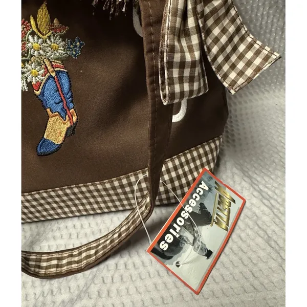 Abetta Accessories Western Fringe Tote Brown Gingham Cowboy Boot Floral‎ NWT Bag - Image 7