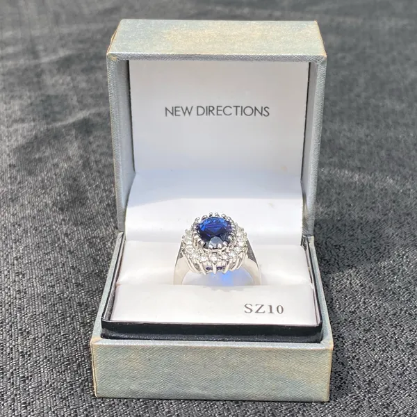 💎💙 NWT NIB New Directions Princess Diana Style Size 10 Sapphire Blue Style Cubic Zirconia Crystal Ring $20.00 💙💎 - Image 8