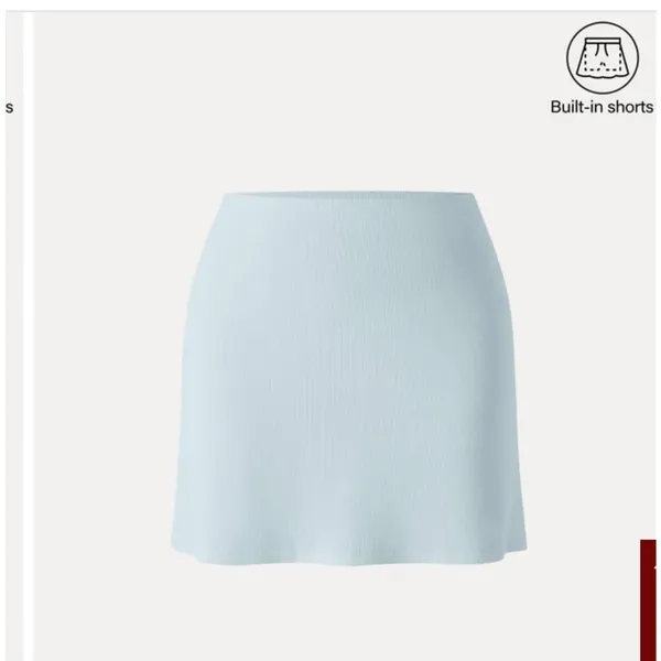 Brand New OGL Women's Size Small Stretch Cotton Pointelle Mini Skirt Light Blue - Image 5