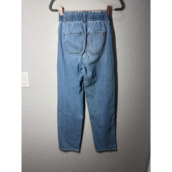 American Eagle Highest Rise Baggy Mom Jeans Light Wash Sz 0 - Image 4