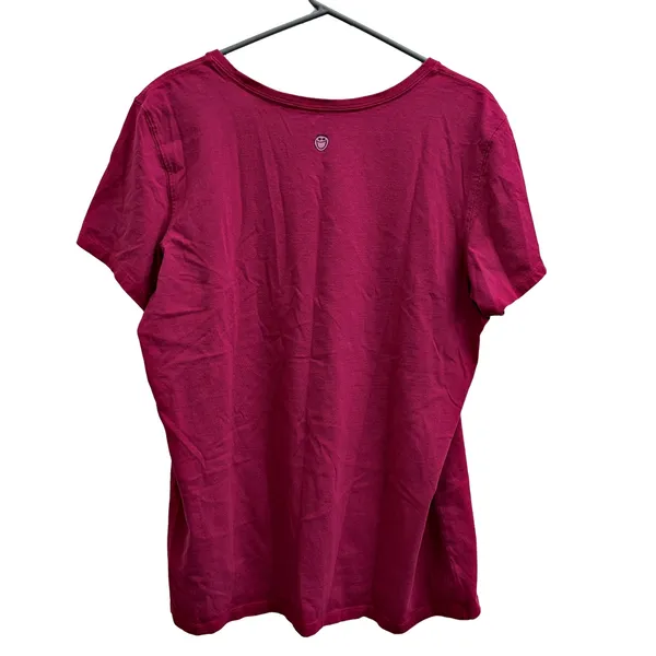 Life is Good Raspberry Color Half Full Wine Glass Tshirt Top - Image 3