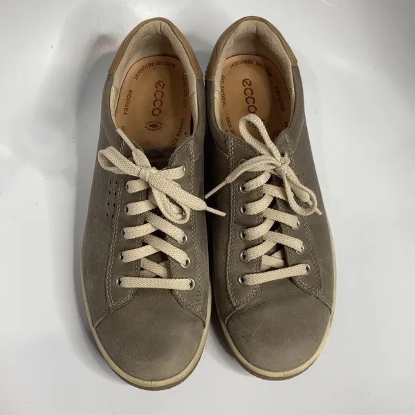 ECCO leather‎ sneakers gray brown size 41 - Image 2
