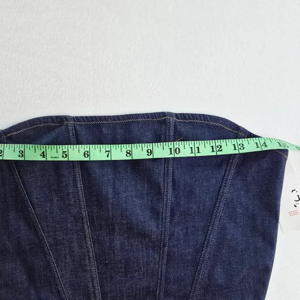 BDG Urban Outfitters NWT Denim Corset Tube Top Indigo‎ Blue Strapless Hook Eye L - Image 7