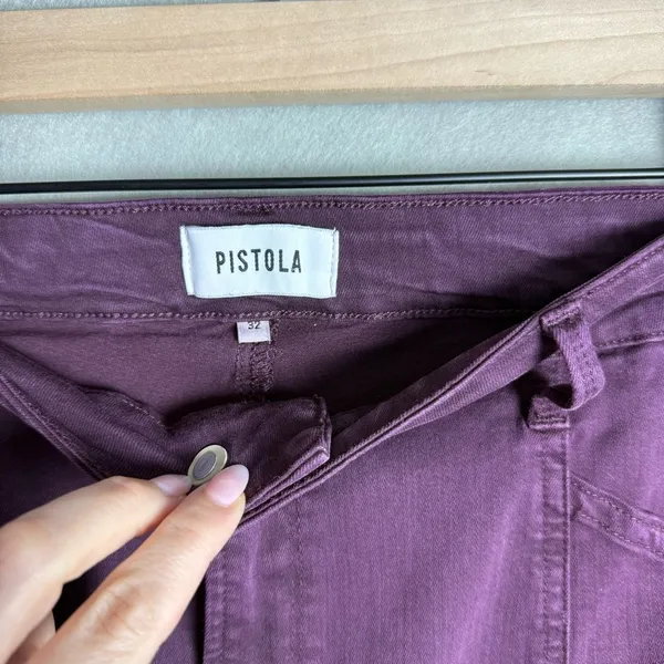 Pistola Hannah Cargo Skinny Pant Women's Dark Purple Stretch Fabric Mid-Rise 32 - Image 8