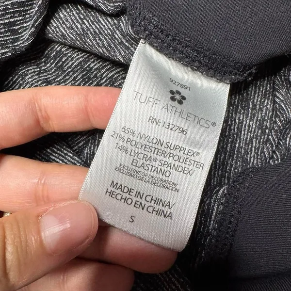 Tuff Athletics Gray Black Yoga Leggings S Supplex Lycra Workout - Image 8