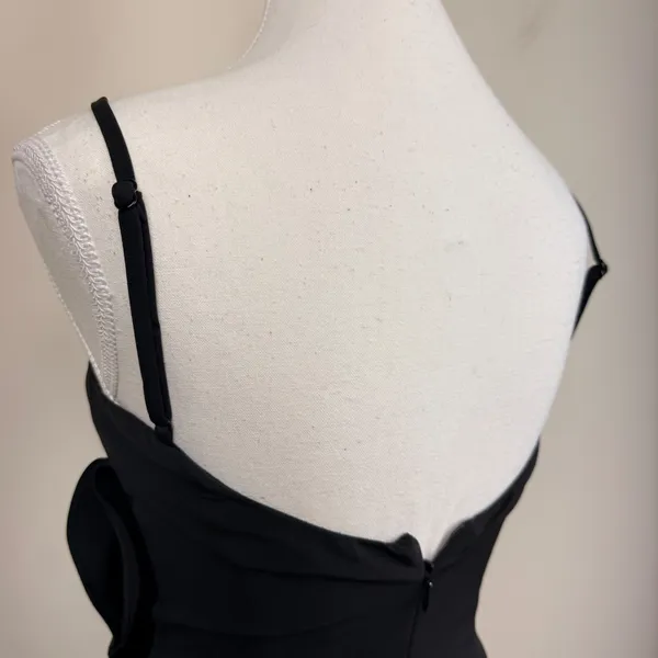 Bardot Likely Rona Ruffle Midi‎ Dress Square Neck Black Cocktail Dress 4/XS - Image 10