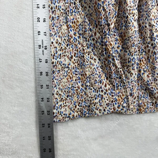 Petal‎ + Pup Blue Brown Animal Print Rayon Midi Skirt Womens Size US 6 Small - Image 6