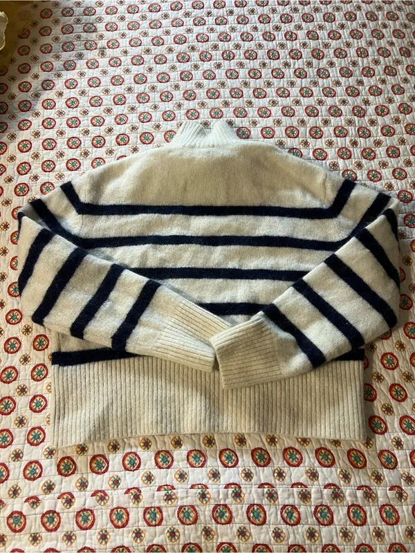 EUC & Other Stories Mock Neck Crop Sweater Striped size XS/Small Retails $90 - Image 8