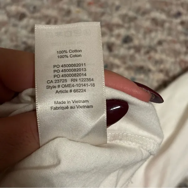 Aritzia Wilfred Crop Scrunch Cuff Long Sleeve White Top- Size XS - Image 9
