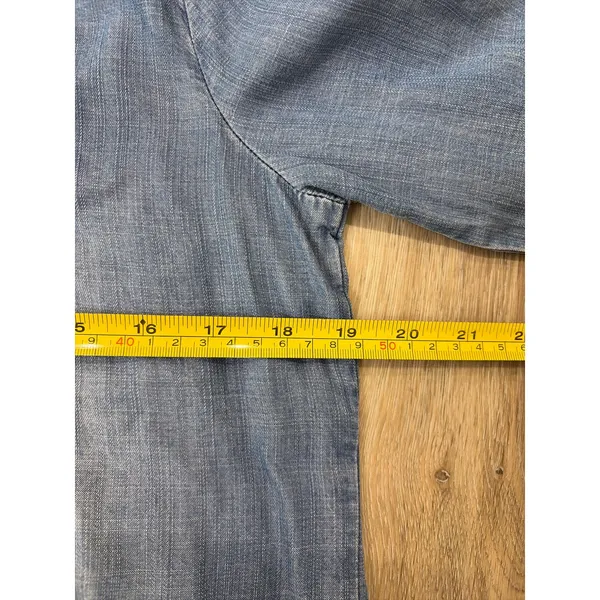 Cloth & Stone Women’s Small Chambray Lace Up Popover Shirt Denim Tencel Top - Image 5