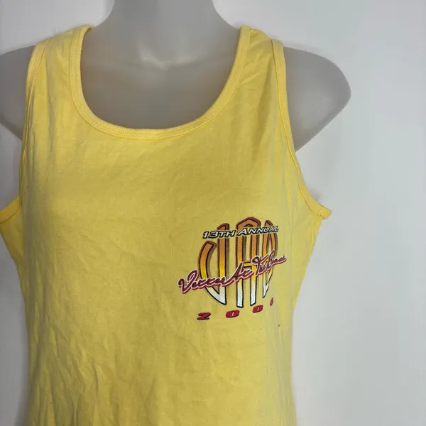 Y2K 2006 Car graphic tank top yellow 100% Cotton size small - Image 3