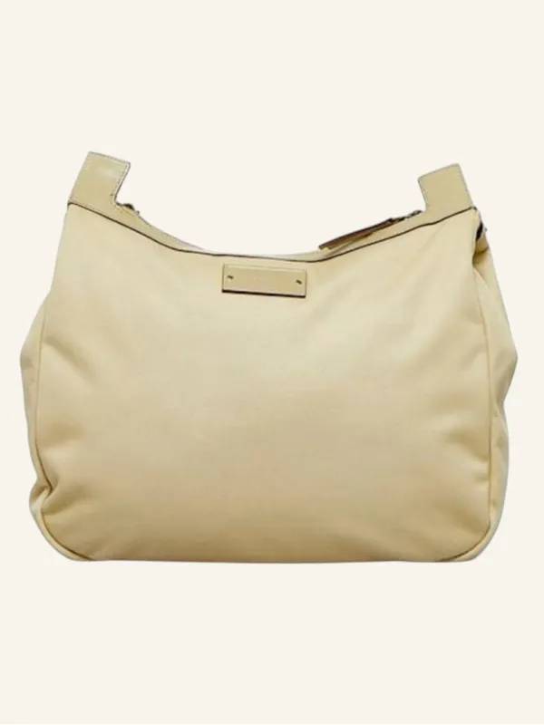 Gucci Sherry Line Beige Tan Canvas Crossbody Shoulder Bag Adjustable Strap - Image 3