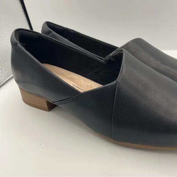 Clarks wide Juliet Palm black grain leather loafers women’s Size 7 1/2 - Image 13