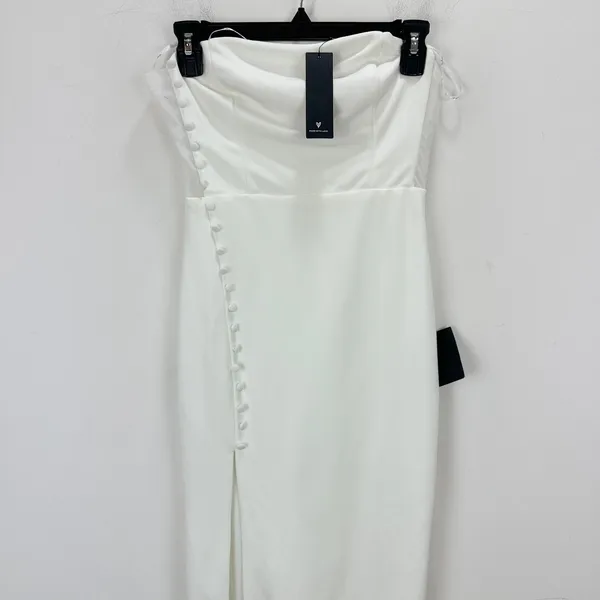 Lulus Loving the Feeling White Strapless Bodycon Midi Dress Cocktail XS NWT - Image 6