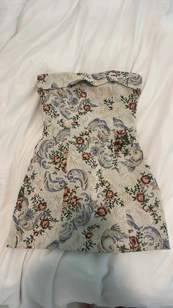 Edikted Floral Tapestry Mini Dress Lace-Up - Image 3