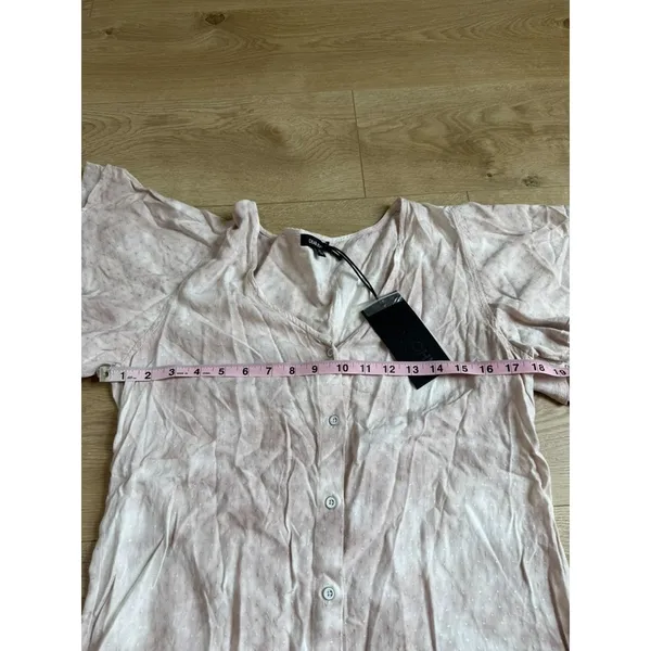 NWT Dear John flutter sleeve button up short sleeve grapefruit mella boho sz XS - Image 7
