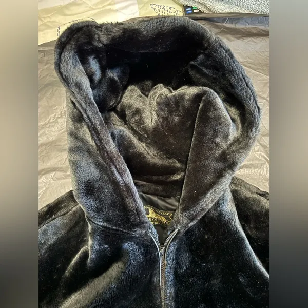 Donna Salyers Fabulous Furs Hooded Jacket Faux Fur Brown Size Large - Image 6