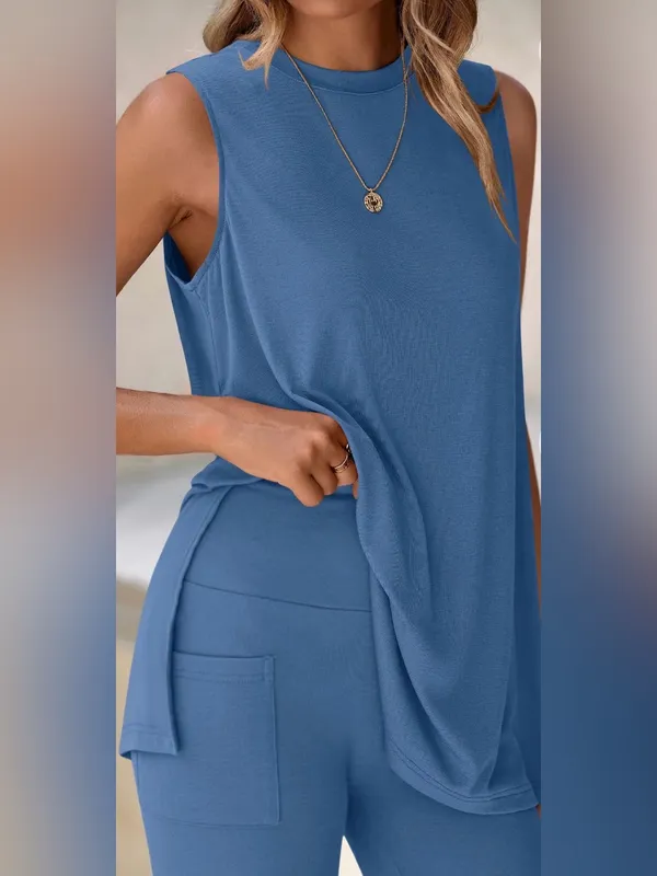 Pretty Garden 2 Piece Short Set Blue Large NWT IN PACKAGE - Image 3