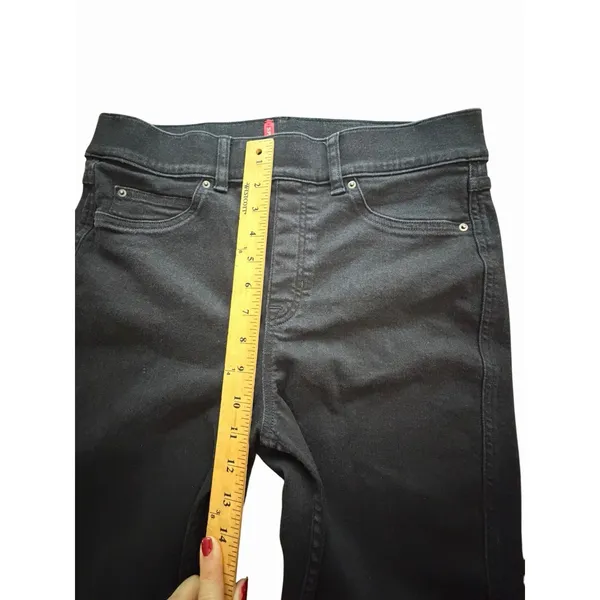 SPANX Jeans Women's Large Black Dark Wash Bootcut Two Pocket Denim #EEE1-1 - Image 6