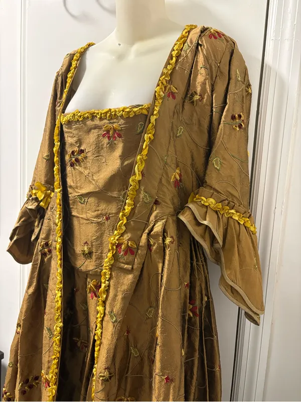 Gold rococo 18th century dress Size L - Image 6