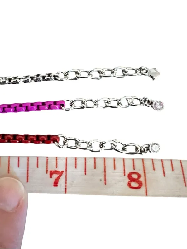 NWT On 34th 3 Piece Enamel Coated Link Bracelets Red - Image 11