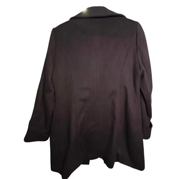 Kristen Blake Single Breasted Fine Australian Wool Button Pea Coat Brown S 6 - Image 12