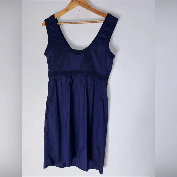 calypso st barth Medium Navy Blue‎ Silk Sheath Dress Empire Waist - Image 2