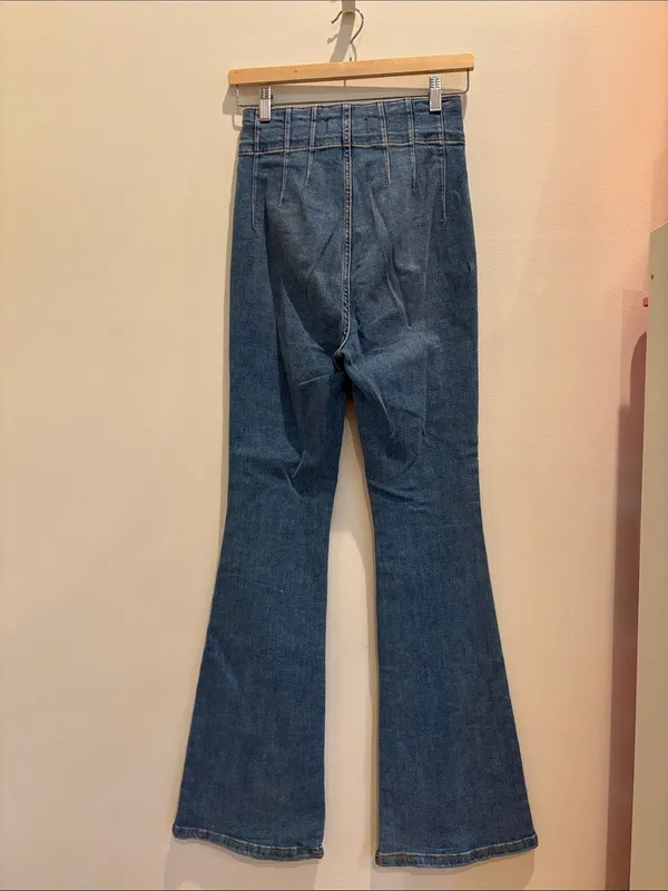 Free People Flare Jeans Jayde Bellbottoms Boho 70s Size 28 - Image 4