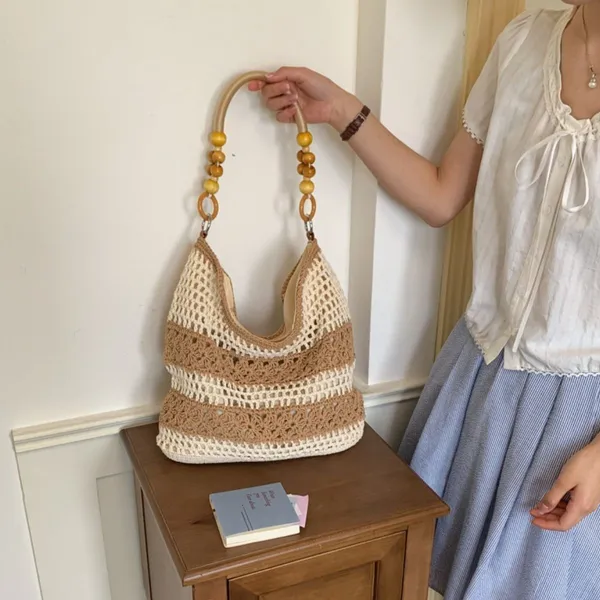 Chic Carryalls Crochet Knit Shoulder Bag - Image 2