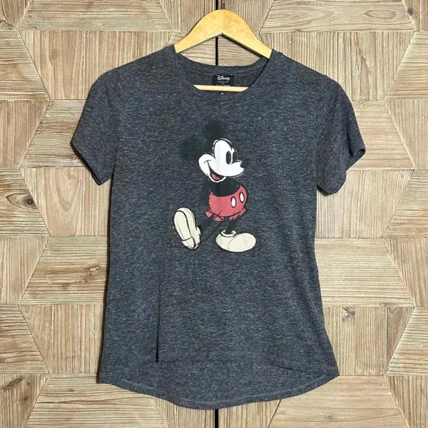 Disney Collection by David Lerner Gray Mickey Mouse T-Shirt Size M Casual - Image 2