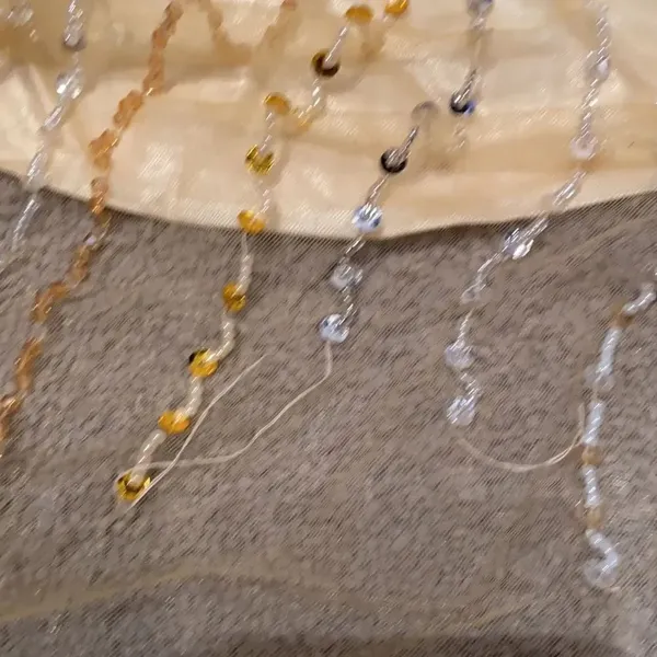 Women’s Gold Fully Beaded Dress M **READ DESCRIPTION** - Image 14