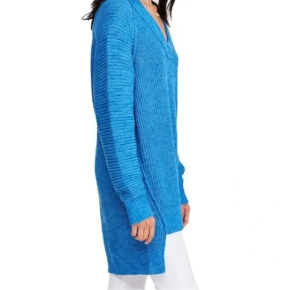 FREE PEOPLE NWT Blue‎ Cerulean Oversized Knit Sweater Size Small - Image 3