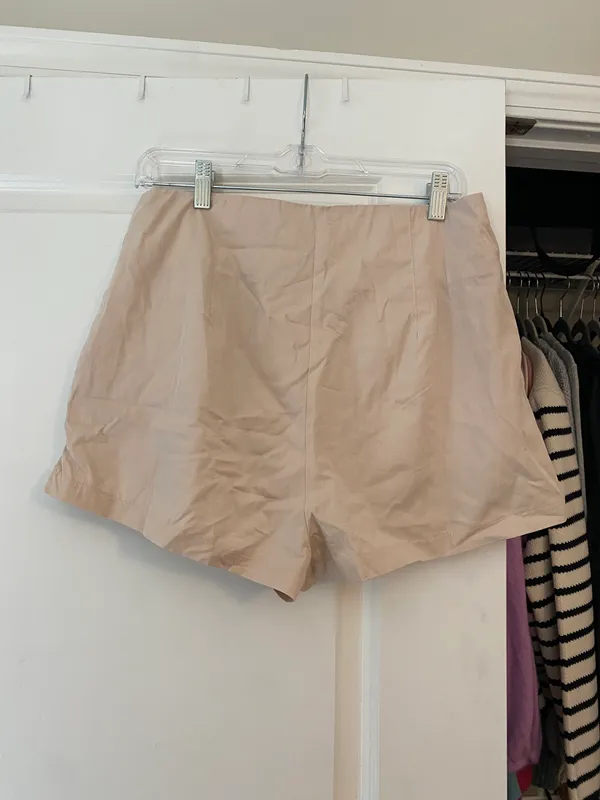 Showpo Elyssa Pleated Shorts - Beige - Image 5
