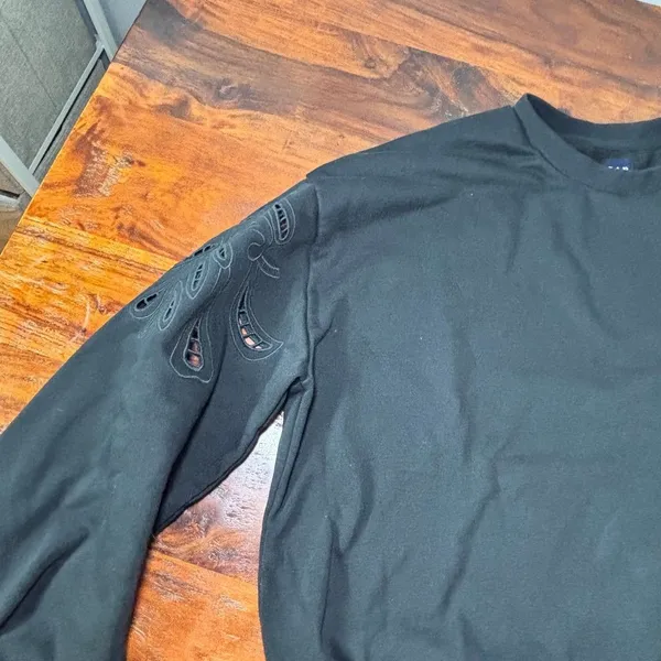 GAP‎ Women's XL Black Crewneck Pullover Sweatshirt - Image 3