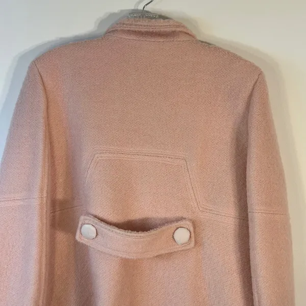 Jessica Simpson Womens Blush Pink Wool Blend Double Breasted Pea Coat JOFMH765 L - Image 9