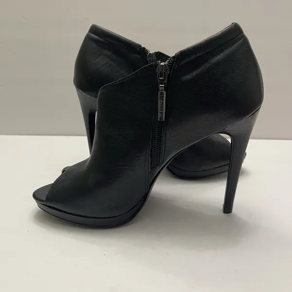 Calvin Klein Laraine Burnished‎ Nappa High Heels Open Toe Black Women's Size 8M - Image 7