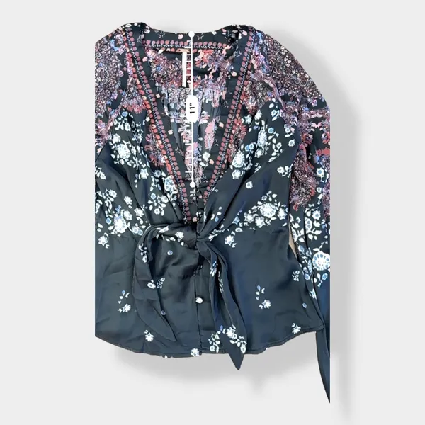 Free People Run Free Top in Black night combo‎ size S - Image 5