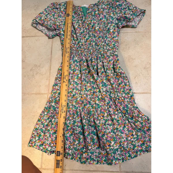 THML Floral Smocked Waist V-Neck Mini‎ Dress Multicolor XS - Image 8
