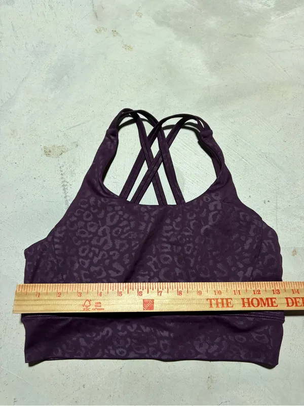Buff bunny collection Women's Strappy Sports Bra Plum Leopard medium - Image 2