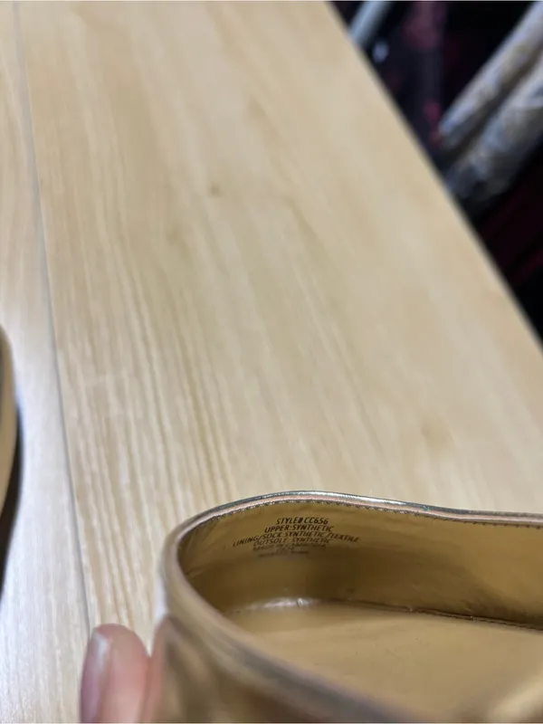 J.Crew Factory Gold Metallic Ankle Strap Block Heel Pumps Size 8 - Image 12