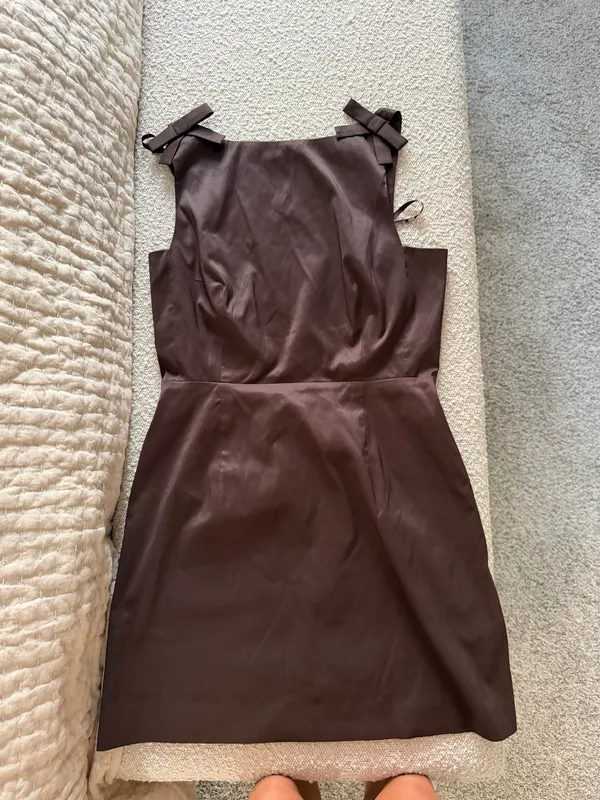Gianni Bini Brown open back high neck mini dress - Image 6