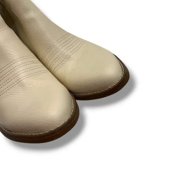 Mix No.‎ 6 Brycen Western Cowboy Boots Womens 9M Cream Faux Snakeskin Block Heel - Image 4
