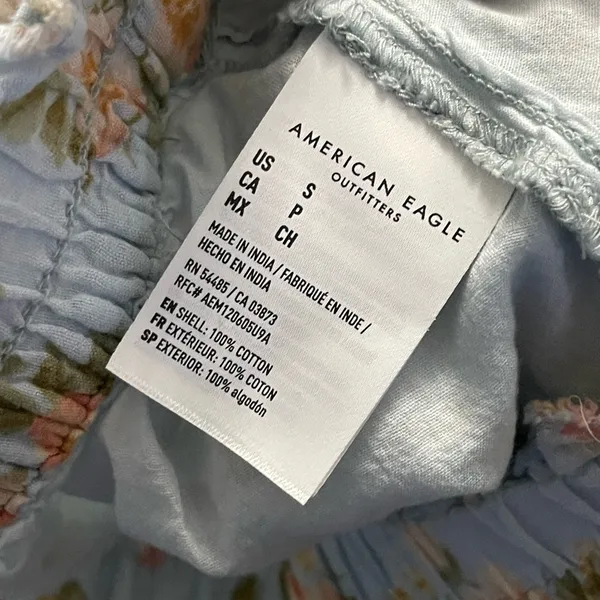 American Eagle blue, peach and green floral mini skirt S - Image 5