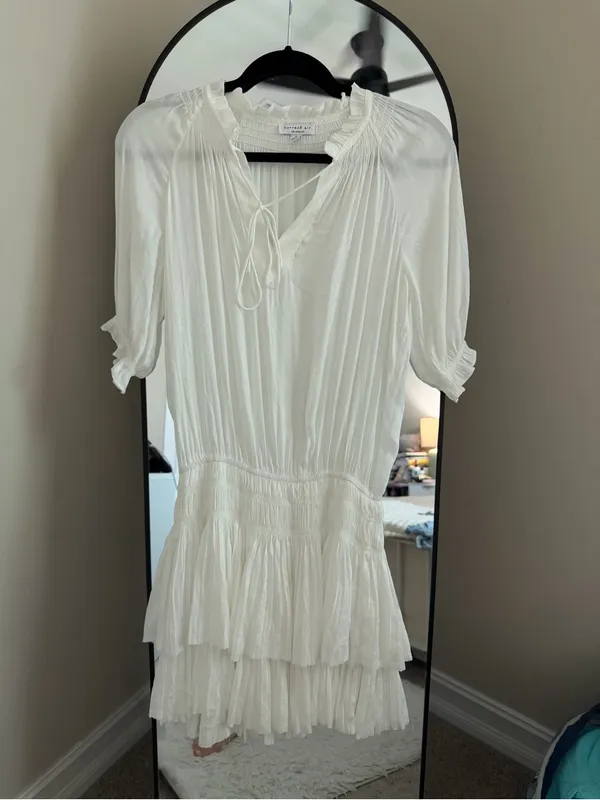 Current Air White Ruffled Smock Mini Dress - Image 2